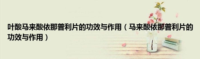 葉酸馬來酸依那普利片的功效與作用（馬來酸依那普利片的功效與作用）