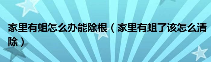 家里有蛆怎么辦能除根（家里有蛆了該怎么清除）