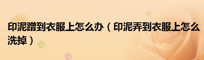 印泥蹭到衣服上怎么辦（印泥弄到衣服上怎么洗掉）
