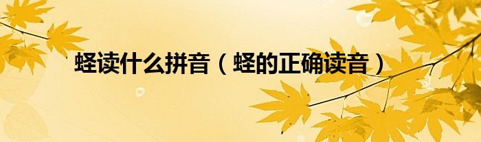 蟶讀什么拼音（蟶的正確讀音）
