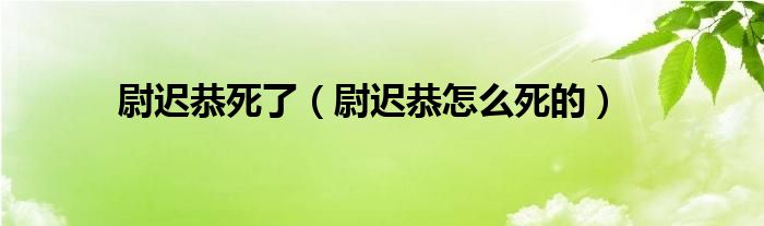 尉遲恭死了（尉遲恭怎么死的）