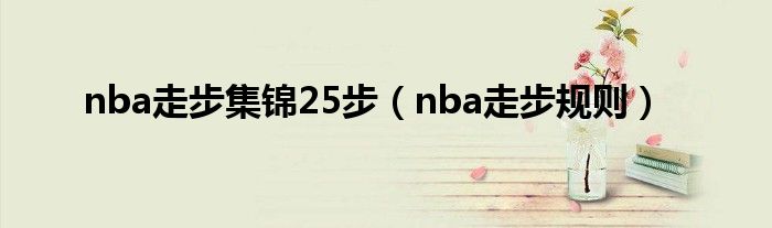 nba走步集錦25步（nba走步規(guī)則）