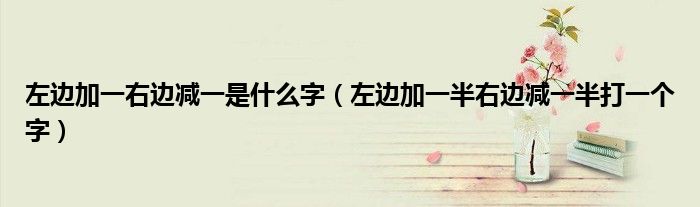 左邊加一右邊減一是什么字（左邊加一半右邊減一半打一個字）