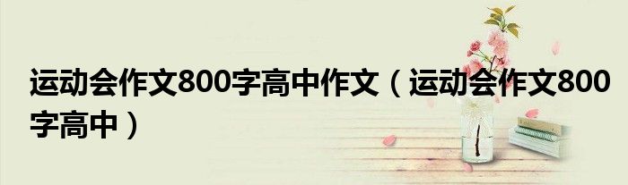 運(yùn)動(dòng)會(huì)作文800字高中作文（運(yùn)動(dòng)會(huì)作文800字高中）