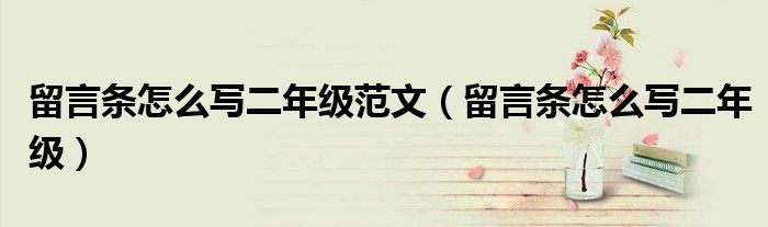 留言條怎么寫二年級范文（留言條怎么寫二年級）