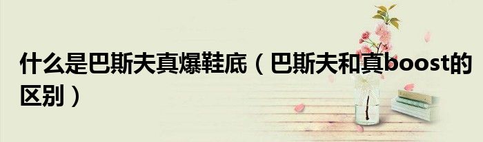 什么是巴斯夫真爆鞋底（巴斯夫和真boost的區(qū)別）