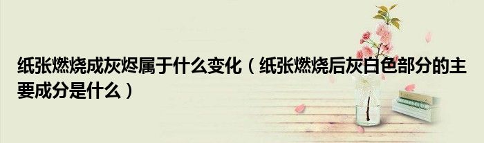 紙張燃燒成灰燼屬于什么變化（紙張燃燒后灰白色部分的主要成分是什么）