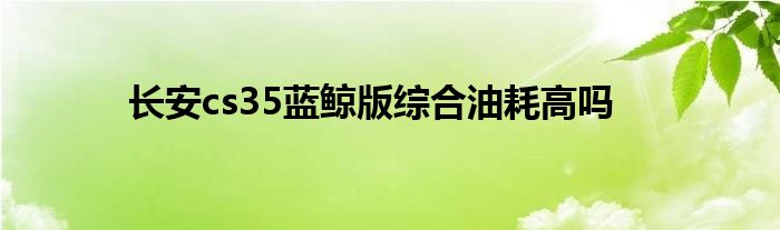 長安cs35藍(lán)鯨版綜合油耗高嗎
