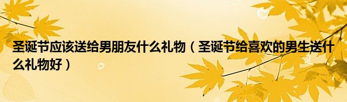圣誕節(jié)應該送給男朋友什么禮物（圣誕節(jié)給喜歡的男生送什么禮物好）