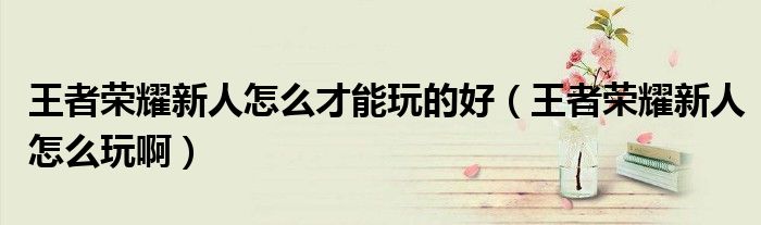 王者榮耀新人怎么才能玩的好（王者榮耀新人怎么玩?。? />
                                         </a>
                                    </div>
                                 <div   id=