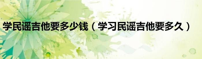 學(xué)民謠吉他要多少錢（學(xué)習(xí)民謠吉他要多久）