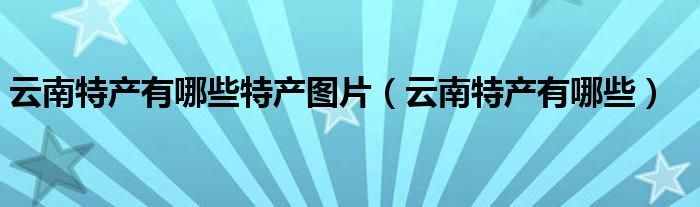 云南特產(chǎn)有哪些特產(chǎn)圖片（云南特產(chǎn)有哪些）