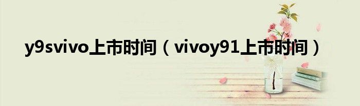 y9svivo上市時間（vivoy91上市時間）