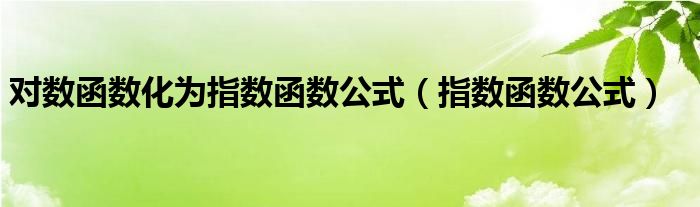 對(duì)數(shù)函數(shù)化為指數(shù)函數(shù)公式（指數(shù)函數(shù)公式）