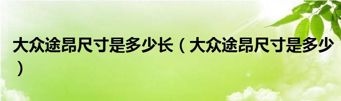 大眾途昂尺寸是多少長(zhǎng)（大眾途昂尺寸是多少）