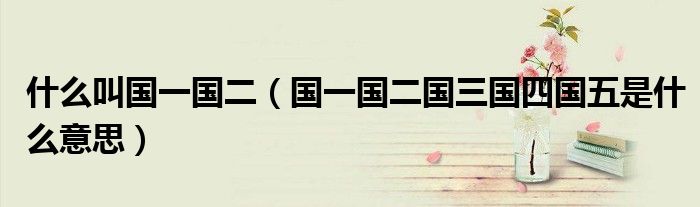 什么叫國(guó)一國(guó)二（國(guó)一國(guó)二國(guó)三國(guó)四國(guó)五是什么意思）
