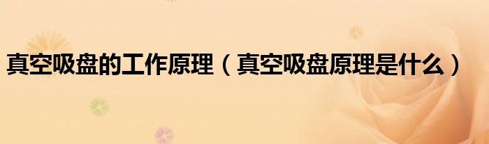 真空吸盤(pán)的工作原理（真空吸盤(pán)原理是什么）