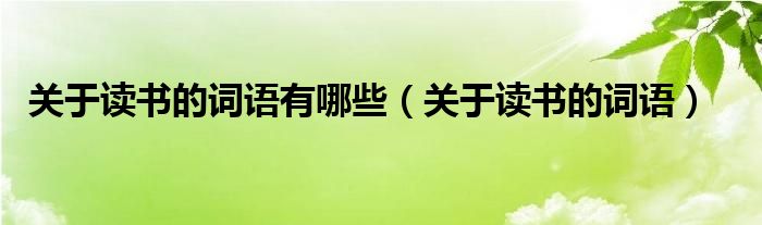 關(guān)于讀書的詞語有哪些（關(guān)于讀書的詞語）