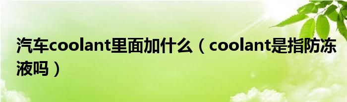 汽車coolant里面加什么（coolant是指防凍液嗎）