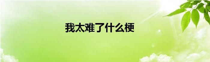 我太難了什么梗