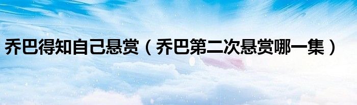 喬巴得知自己懸賞（喬巴第二次懸賞哪一集）