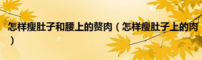 怎樣瘦肚子和腰上的贅肉（怎樣瘦肚子上的肉）