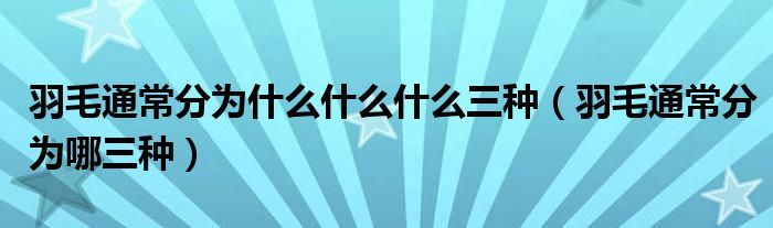 羽毛通常分為什么什么什么三種（羽毛通常分為哪三種）