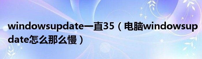 windowsupdate一直35（電腦windowsupdate怎么那么慢）