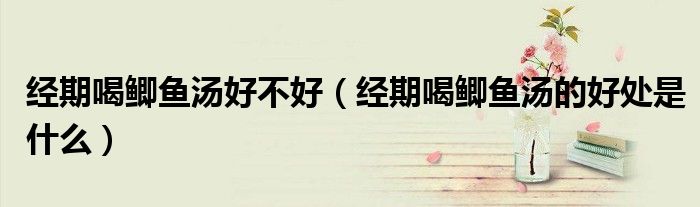 經(jīng)期喝鯽魚湯好不好（經(jīng)期喝鯽魚湯的好處是什么）