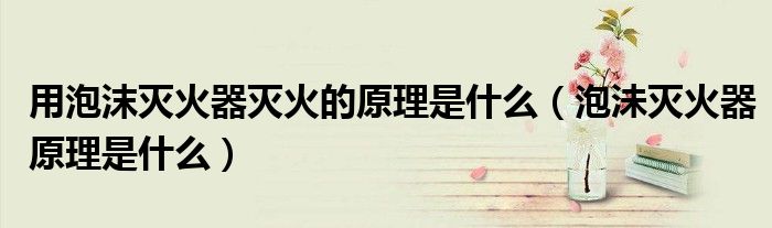 用泡沫滅火器滅火的原理是什么（泡沬滅火器原理是什么）