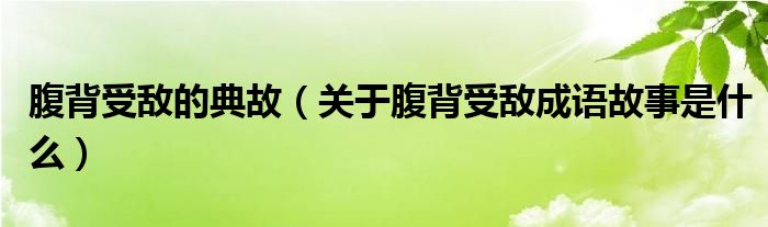 腹背受敵的典故（關(guān)于腹背受敵成語故事是什么）
