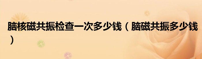 腦核磁共振檢查一次多少錢（腦磁共振多少錢）