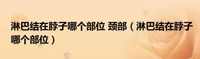 淋巴結(jié)在脖子哪個部位 頸部（淋巴結(jié)在脖子哪個部位）