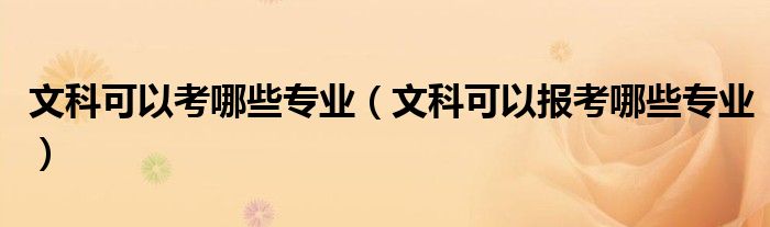 文科可以考哪些專業(yè)（文科可以報考哪些專業(yè)）