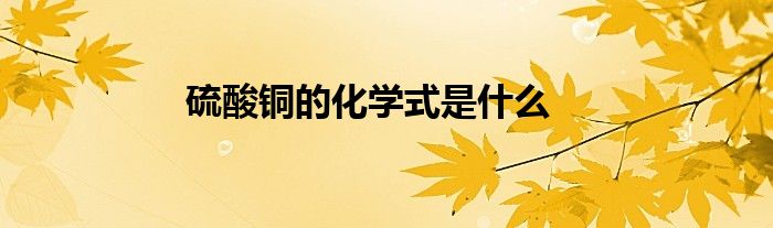 硫酸銅的化學(xué)式是什么