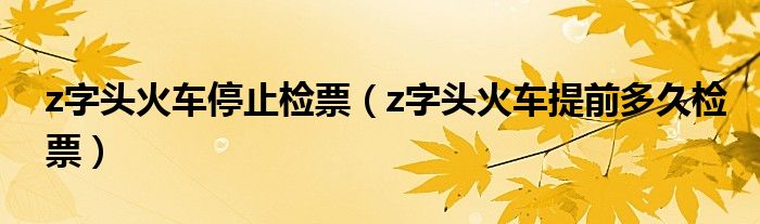 z字頭火車停止檢票（z字頭火車提前多久檢票）