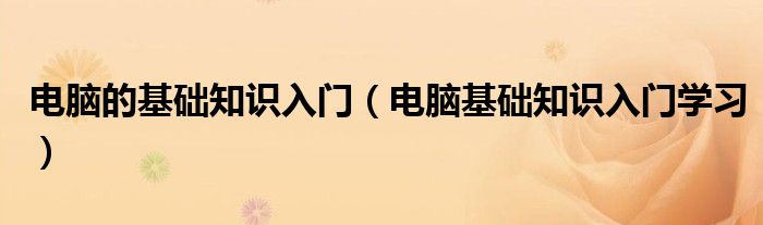 電腦的基礎(chǔ)知識入門（電腦基礎(chǔ)知識入門學(xué)習(xí)）