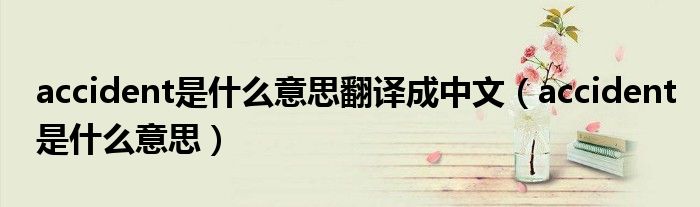 accident是什么意思翻譯成中文（accident是什么意思）