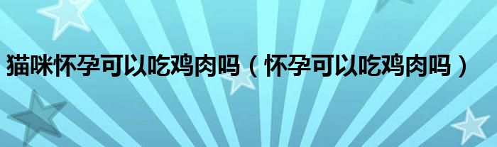 貓咪懷孕可以吃雞肉嗎（懷孕可以吃雞肉嗎）