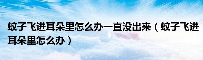 蚊子飛進(jìn)耳朵里怎么辦一直沒出來（蚊子飛進(jìn)耳朵里怎么辦）