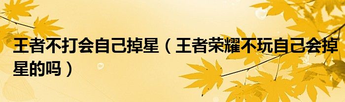 王者不打會(huì)自己掉星（王者榮耀不玩自己會(huì)掉星的嗎）