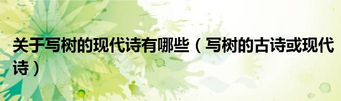 關(guān)于寫樹的現(xiàn)代詩有哪些（寫樹的古詩或現(xiàn)代詩）