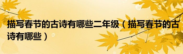 描寫春節(jié)的古詩有哪些二年級（描寫春節(jié)的古詩有哪些）
