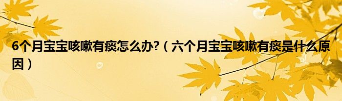 6個(gè)月寶寶咳嗽有痰怎么辦?（六個(gè)月寶寶咳嗽有痰是什么原因）
