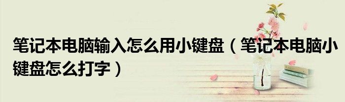 筆記本電腦輸入怎么用小鍵盤（筆記本電腦小鍵盤怎么打字）