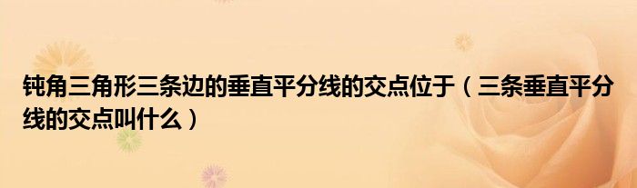 鈍角三角形三條邊的垂直平分線的交點(diǎn)位于（三條垂直平分線的交點(diǎn)叫什么）