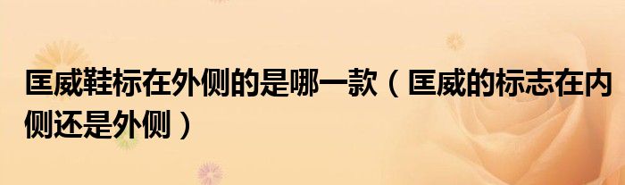 匡威鞋標(biāo)在外側(cè)的是哪一款（匡威的標(biāo)志在內(nèi)側(cè)還是外側(cè)）