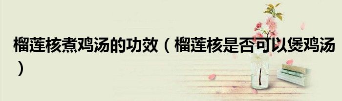 榴蓮核煮雞湯的功效（榴蓮核是否可以煲雞湯）