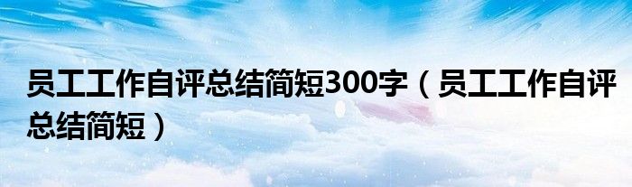 員工工作自評(píng)總結(jié)簡(jiǎn)短300字（員工工作自評(píng)總結(jié)簡(jiǎn)短）