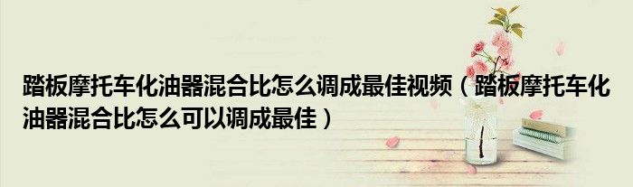 踏板摩托車化油器混合比怎么調(diào)成最佳視頻（踏板摩托車化油器混合比怎么可以調(diào)成最佳）